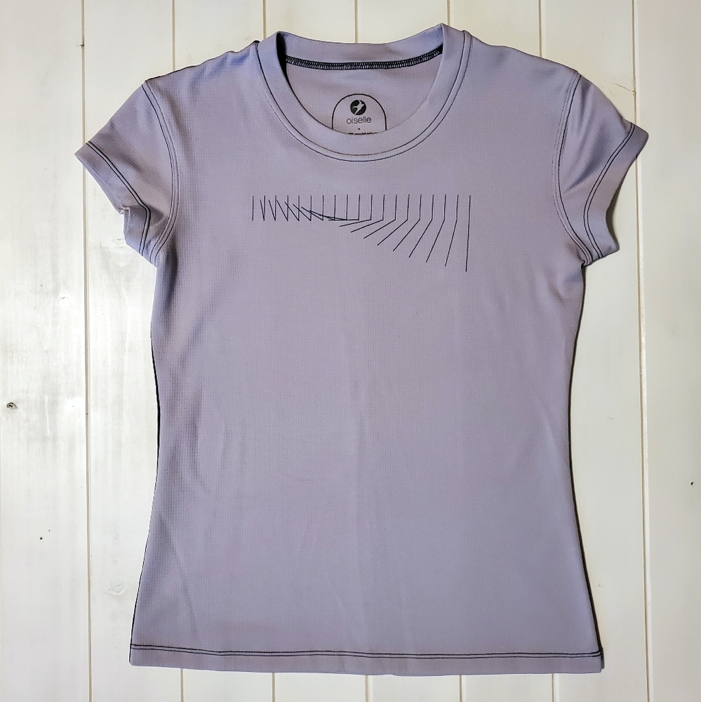 Oiselle purple running shirt